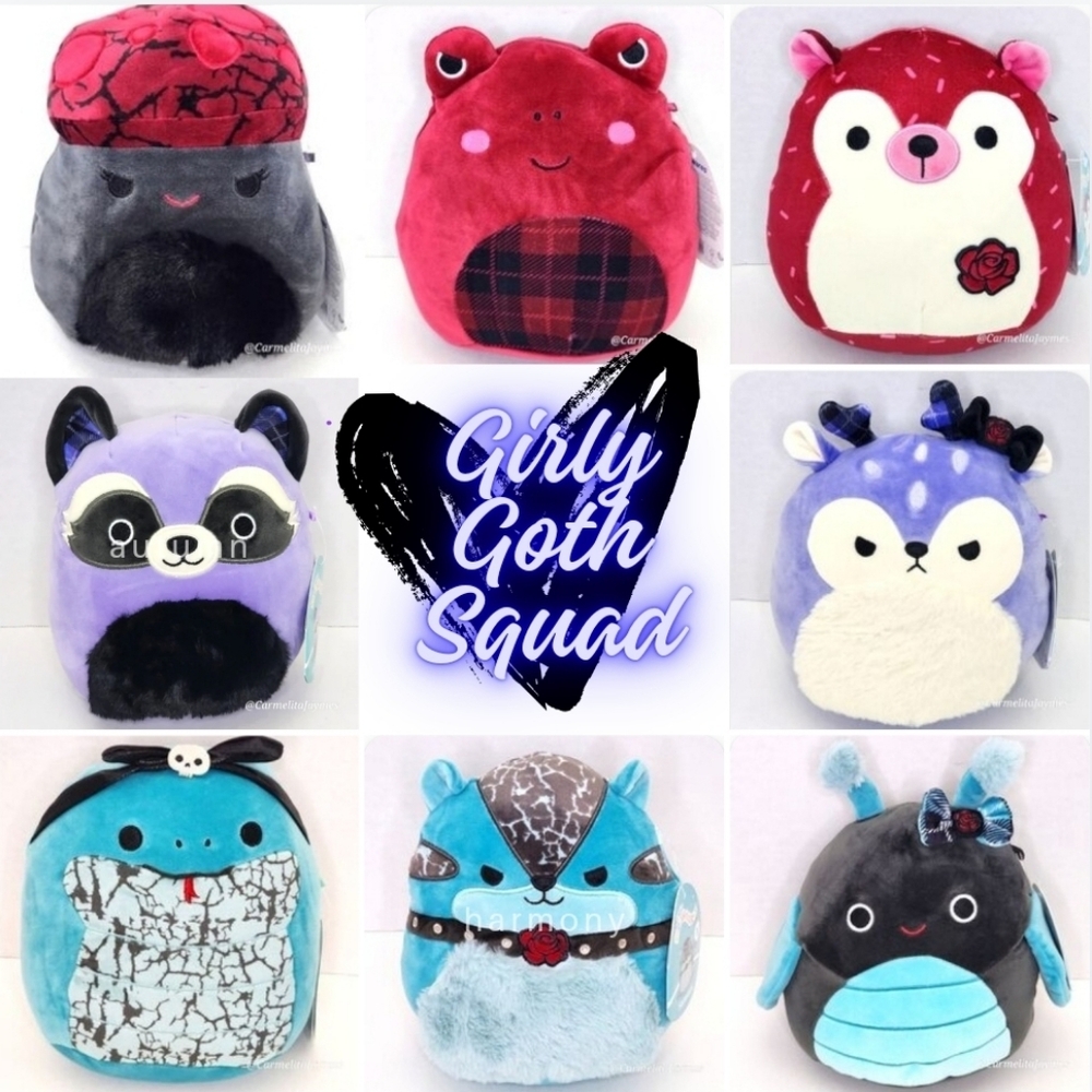 Squishmallow 8 piece Girly Goth Squad Original Squishmallow ☆ NWT ☆